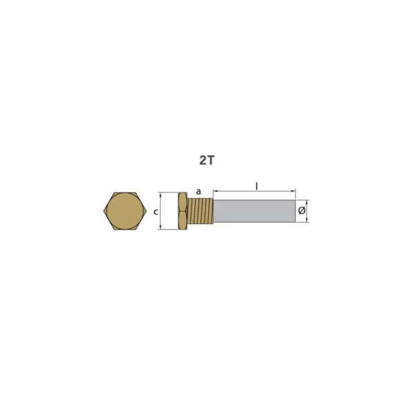 Cummins Pencil Anode 16 L50 + Brass - 241802043T - 1