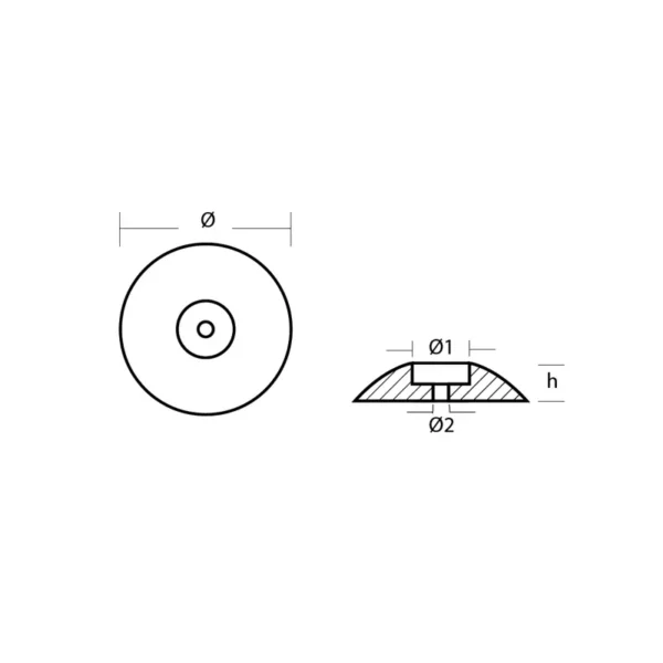 Disc Anode Single Ø70mm Al - 242100101 - 1