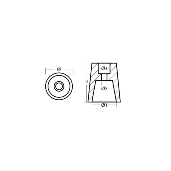 Dop Anode Zink Konisch As Ÿ40mm - 90659017 - 1