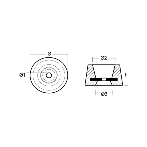 Vetus Round Anode With Steel Insert Ÿ78 - 90659023 - 1