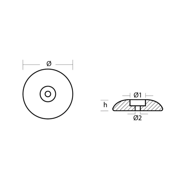 Disc Anode Single Ø70 Mm - Aluminium - 90659068 - 1