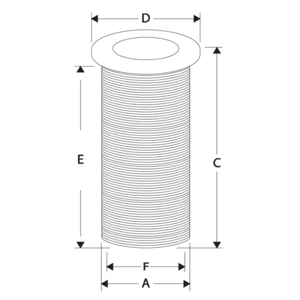 Huiddoorvoer 78" Zwart Int Ø22mm L62mm - L43491 - 1