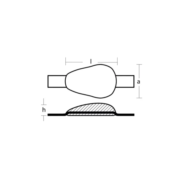 Zinc Bolt-On Anode W.strap Type 220mm Hs (7907) - S23659007 - 1