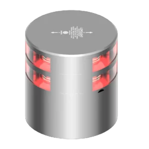 2NM 180° ROOD, DUBBEL, ZILVER + CONN&ALU-BASE (CD)