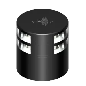 2NM 180° WIT, DUBBEL, ZWART + CONN&ALU-BASE