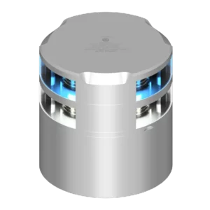 2NM 360° WIT + 2NM 360° BLAUW MET CONN. &ALU-BASE