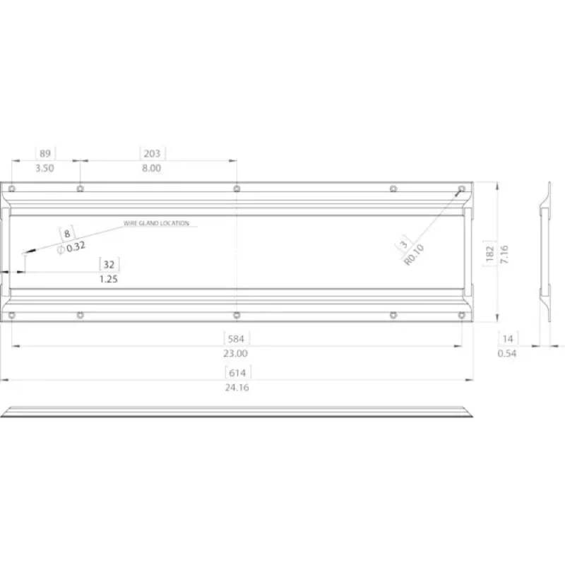 MPLATE  600x182x14MM 10-30V 32W  IP68