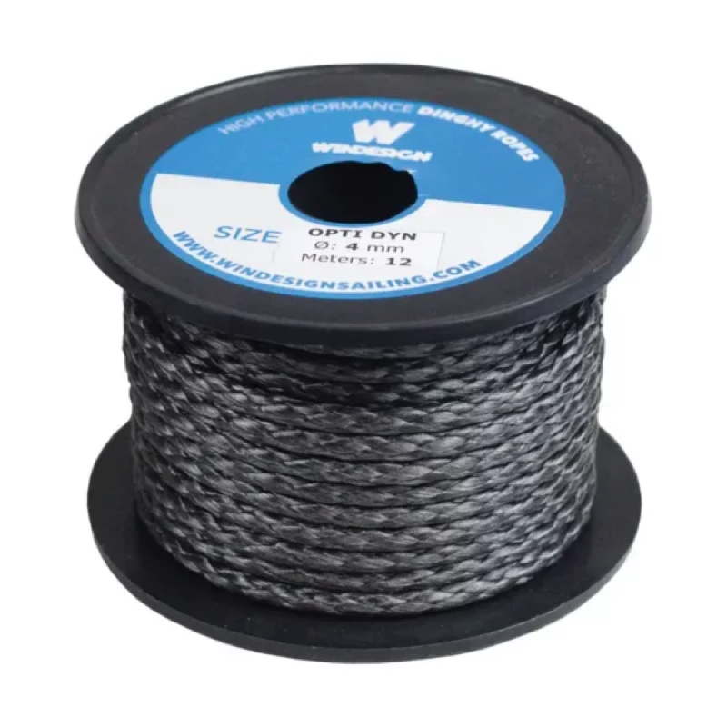 MINIREEL 4MM DYNEEMA 12MTR GRIJS